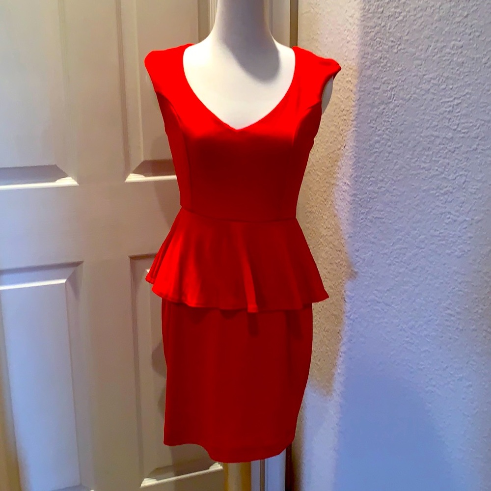 Small Red peplum dress